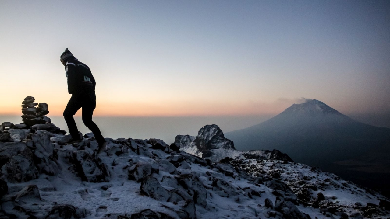 Auf dem Iztaccíhuatl im Schnee