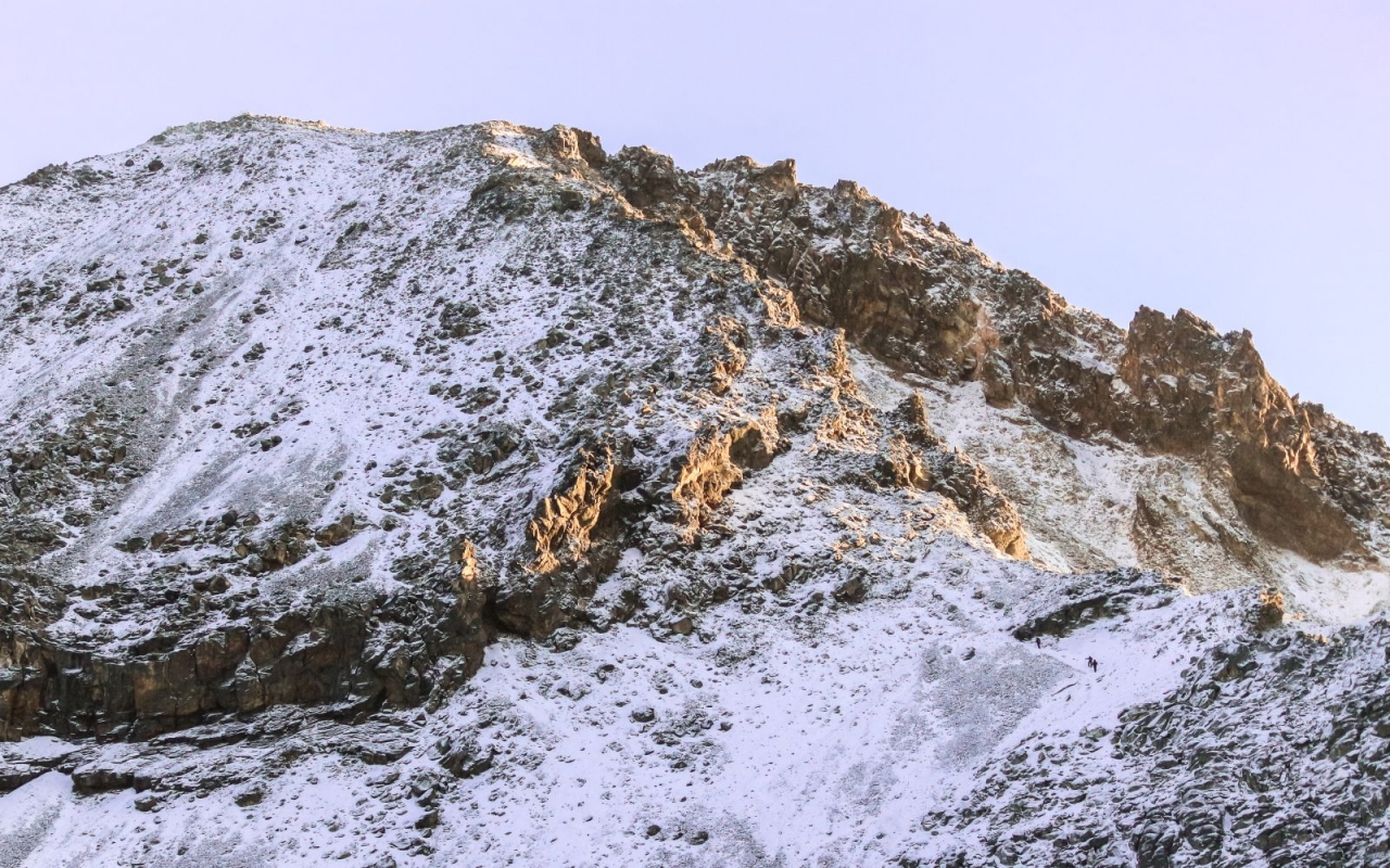 Wanderer auf dem Weg zum Gipfel des Iztaccíhuatl