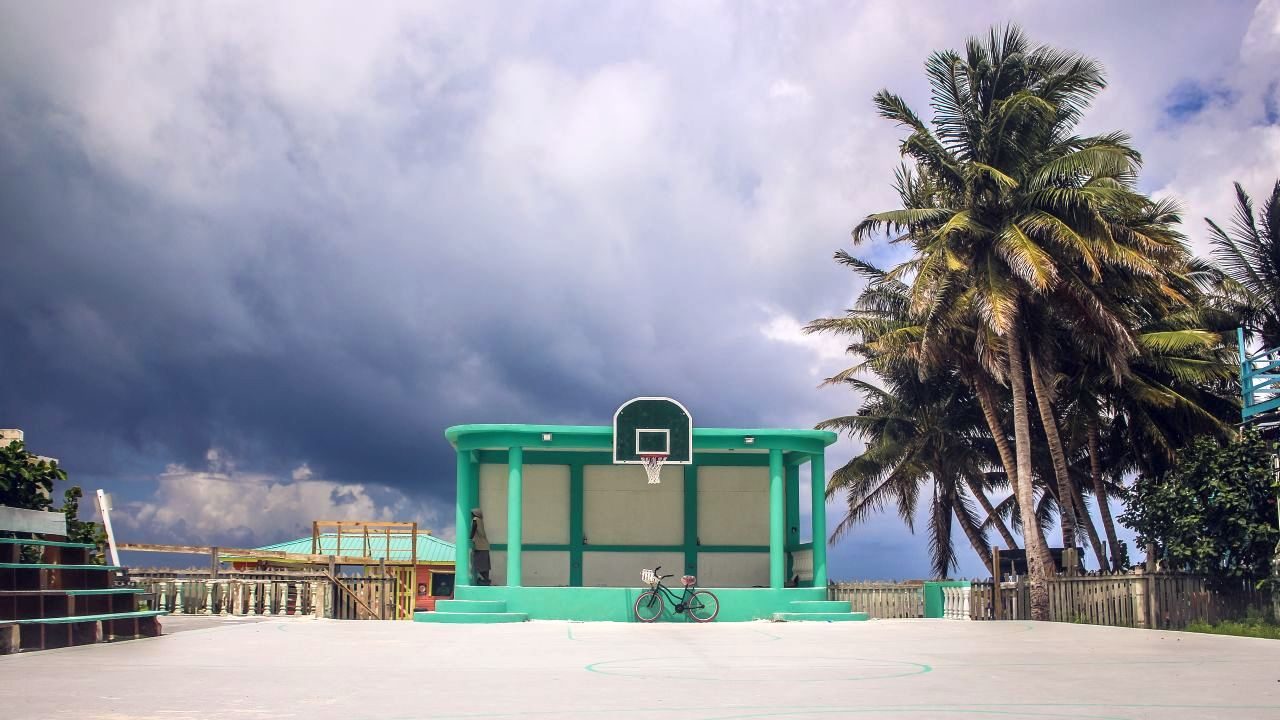 Basketballfeld auf Caye Caulker