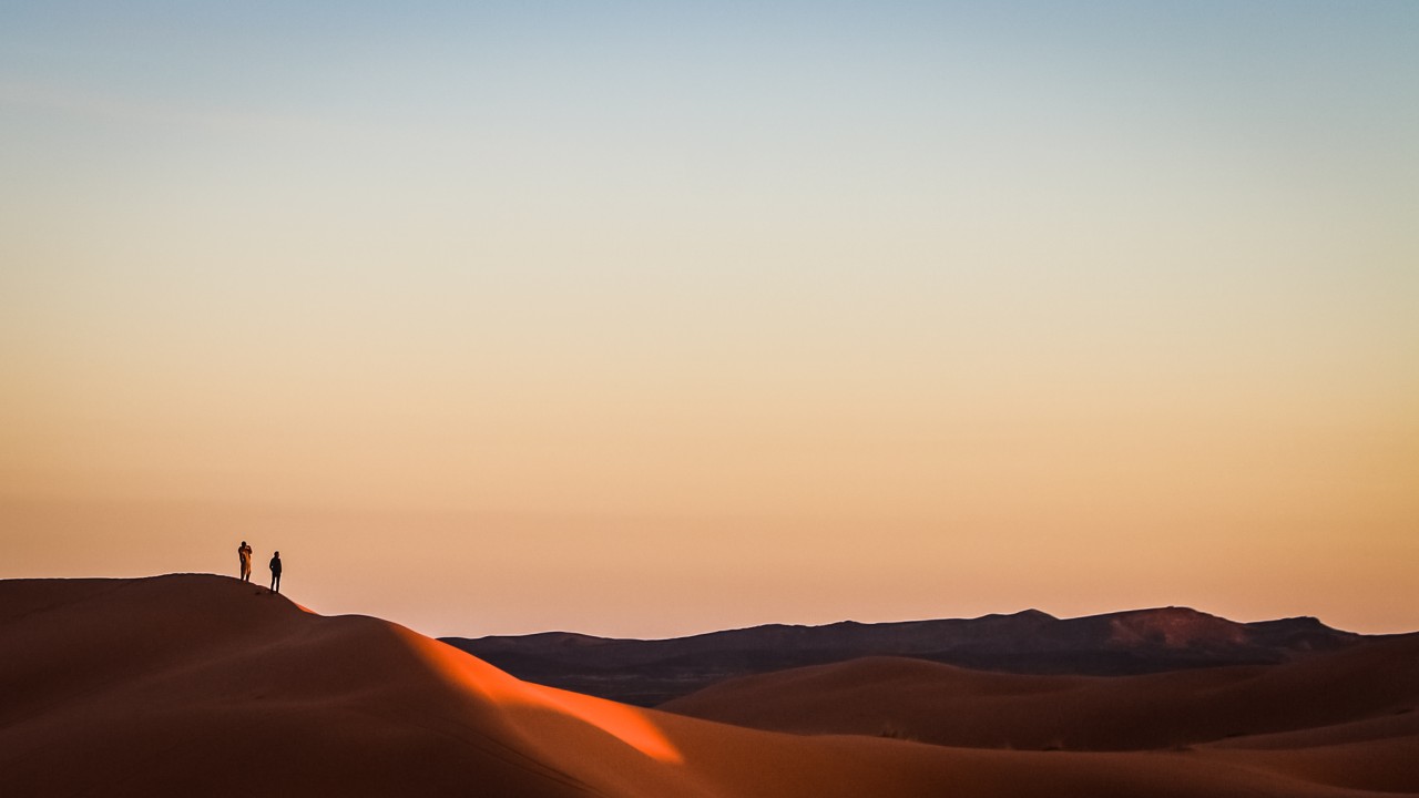 Die Wüste Sahara in Merzouga, Marokko